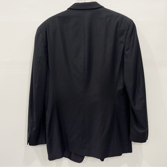Donna Karan Signature Made In Italy Wool Black Blazer Suit Jacket 43/36 Long - Picture 2 of 15